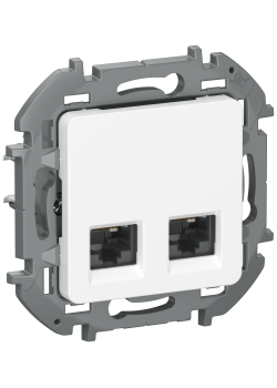 IEKINSPIRIA Розетка компьютерная двойная RJ45 категория 6 UTP 6738401 белый IEK