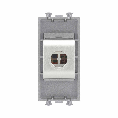 Компьютерная розетка RJ-45 без шторки модульная, кат.6А экранированная, Avanti, закаленная сталь, 1 модуль Компьютерная розетка RJ-45 без шторки модульная, кат.6А экранированная, Avanti, закаленная сталь, 1 модуль