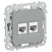 FLITE Розетка 2-местная компьютерная RJ45 категория 5Е UTP РК5е-2-0-ФлС серый IEK