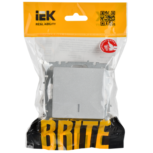 BRITE Выключатель 1-клавишный с индикацией 10А ВС10-1-1-БрА алюминий IEK BRITE Выключатель 1-клавишный с индикацией 10А ВС10-1-1-БрА алюминий IEK