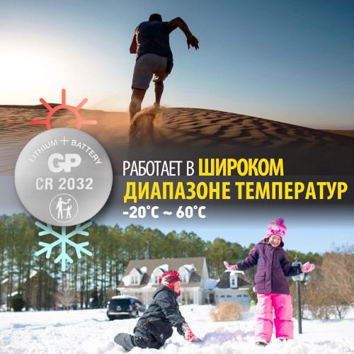 Батарейка дисковая литиевая GP Lithium CR2032 Батарейка дисковая литиевая GP Lithium CR2032
