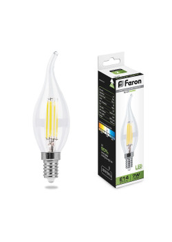 Лампа светодиодная Feron LB-67 Свеча на ветру E14 7W 230V 4000K