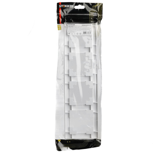 Рамка STEKKER, PFR00-7004-01 4-местная, пластик, серия Катрин, белый Рамка STEKKER, PFR00-7004-01 4-местная, пластик, серия Катрин, белый