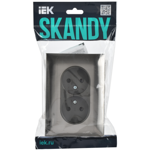 SKANDY Розетка 2-местная без заземления с защитными шторками 10А в сборе SK-R09N металл никель IEK SKANDY Розетка 2-местная без заземления с защитными шторками 10А в сборе SK-R09N металл никель IEK