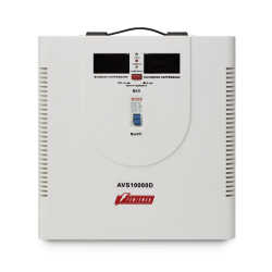 Стабилизатор POWERMAN AVS 10000D, ступенчатый регулятор, цифровые индикаторы уровней напряжения, 10000ВА, 140-260В, максимальный входной ток 50А, клеммная колодка, IP-20, напольный,  410мм х 280мм х 310мм, 15.5 кг./ Stabilizer POWERMAN AVS 10000D, step-ty