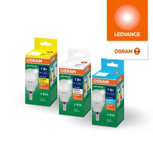 Лампа светодиодная LED G4 Value LVCLP100 12W/965 CRI95 12Вт 6500К 1200лм шар матов. E14 170-250В OSRAM 4099854309038 Лампа светодиодная LED G4 Value LVCLP100 12W/965 CRI95 12Вт 6500К 1200лм шар матов. E14 170-250В OSRAM 4099854309038