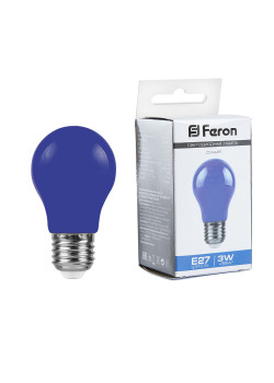 Лампа светодиодная Feron LB-375 E27 3W матовая 230V синяя