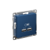 ATLASDESIGN USB РОЗЕТКА A+A, 5В/2,1А, 2х5В/1,05А, механизм, АКВАМАРИН