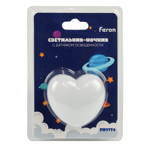 Светильник ночник Feron FN1174 0,5W 220V, белый Светильник ночник Feron FN1174 0,5W 220V, белый