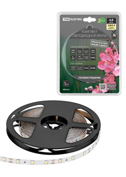 Комплект светодиодной ленты SMD2835-60 LED/м-12 В-4,8 Вт/м-IP65-3000 К (5 м), 24 Вт TDM
