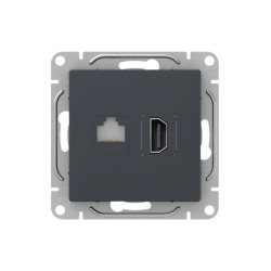 Механизм роз., HDMI+RJ45 (cat5), графит., Эпика EKF
