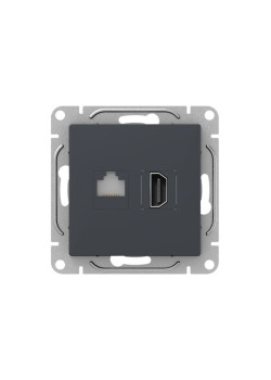 Механизм роз., HDMI+RJ45 (cat5), графит., Эпика EKF