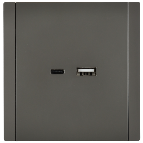 FORTE&PIANO Розетка USB A+C 18Вт FP351 серый IEK FORTE&PIANO Розетка USB A+C 18Вт FP351 серый IEK
