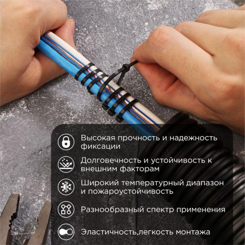 Хомут кабельный 2.5х100 нейл. черн. (уп.100шт) Rexant 07-0101 Хомут кабельный 2.5х100 нейл. черн. (уп.100шт) Rexant 07-0101
