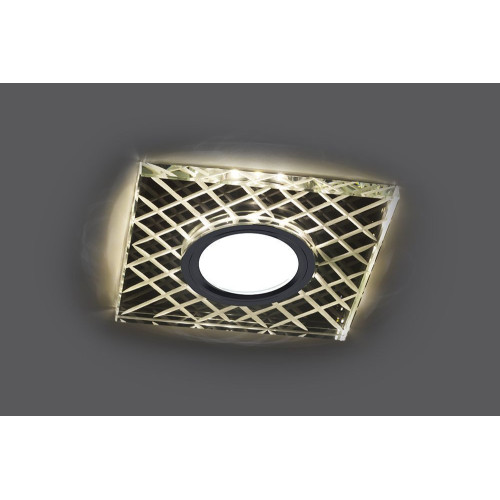 Светильник встраиваемый с LED подсветкой Feron CD984 потолочный MR16 G5.3 прозрачный, хром Светильник встраиваемый с LED подсветкой Feron CD984 потолочный MR16 G5.3 прозрачный, хром