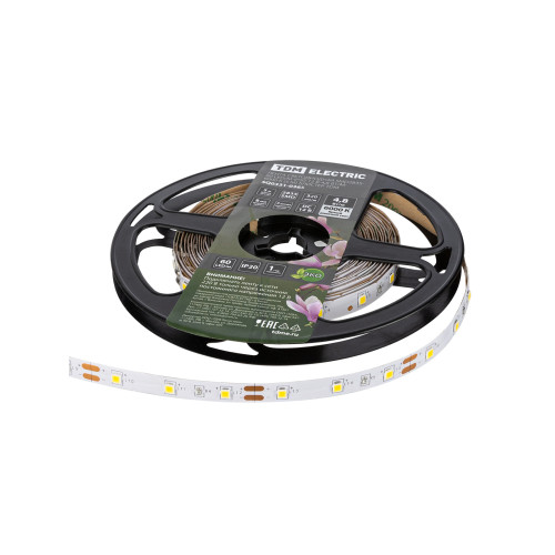 Лента светодиодная SMD2835-60 LED/м-IP20-12 В-4,8 Вт/м-6000 К (5 м) блистер TDM Лента светодиодная SMD2835-60 LED/м-IP20-12 В-4,8 Вт/м-6000 К (5 м) блистер TDM