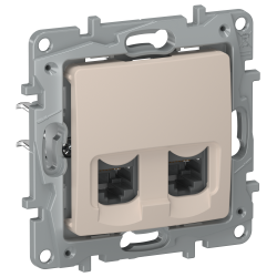 IEKETIKA Розетка компьютерная двойная RJ45 категория 5Е UTP 6711551 песочный IEK