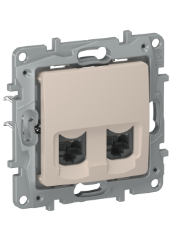 IEKETIKA Розетка компьютерная двойная RJ45 категория 5Е UTP 6711551 песочный IEK