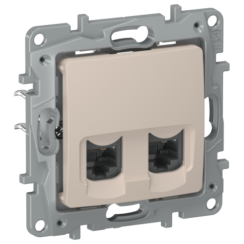 IEKETIKA Розетка компьютерная двойная RJ45 категория 5Е UTP 6711551 песочный IEK