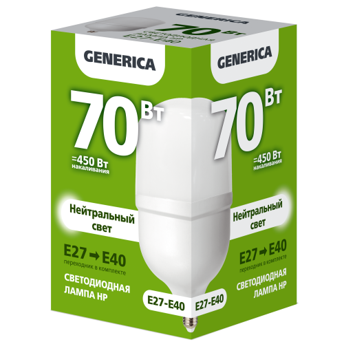 Лампа светодиодная HP 70Вт 230В 4000К E27-E40 GENERICA Лампа светодиодная HP 70Вт 230В 4000К E27-E40 GENERICA