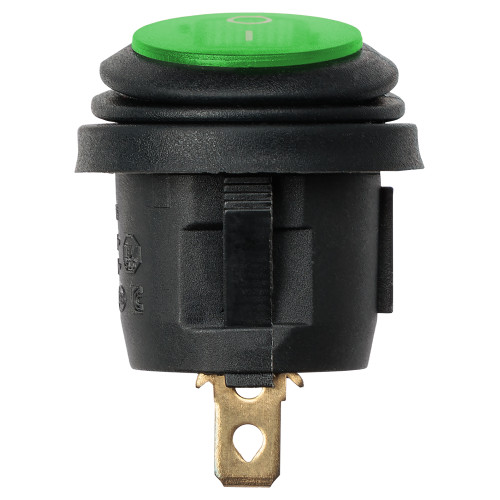Выключатель клавишный круглый KCD2-101N/FS 250В AC/DC, 1P, 6А, (3с), ON-OFF, черный корпус, зеленая клавиша с LED подсветкой, IP54 TDM Выключатель клавишный круглый KCD2-101N/FS 250В AC/DC, 1P, 6А, (3с), ON-OFF, черный корпус, зеленая клавиша с LED подсветкой, IP54 TDM