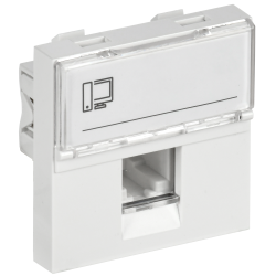 Розетка компьютерная РКИ-20-00-П RJ-45 UTP кат.5e (на 2 модуля) ПРАЙМЕР белая IEK