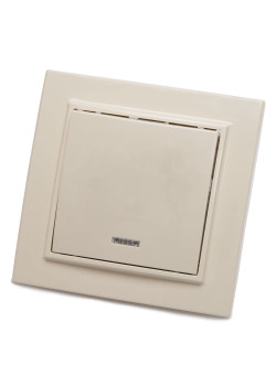 Выключатель 1-клавишный с индикатором STEKKER, PSW10-9001-02, 250В, 10А, серия Эрна, слоновая кость