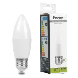 Лампа светодиодная Feron LB-980 Свеча E27 15W 175-265V 4000K
