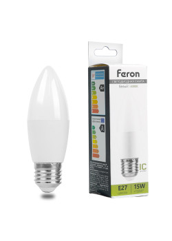 Лампа светодиодная Feron LB-980 Свеча E27 15W 175-265V 4000K