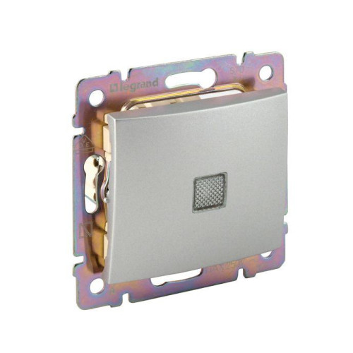 Переключатель проходной 1-кл. СП Valena 10А IP31 250В с подсветкой механизм алюм. Leg 770126 Переключатель проходной 1-кл. СП Valena 10А IP31 250В с подсветкой механизм алюм. Leg 770126