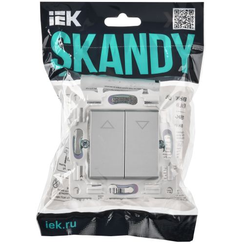 SKANDY Выключатель жалюзи 10А SK-V12S серебряный IEK
