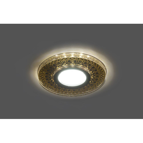 Светильник встраиваемый с LED подсветкой Feron CD981 потолочный MR16 G5.3 прозрачный, золото Светильник встраиваемый с LED подсветкой Feron CD981 потолочный MR16 G5.3 прозрачный, золото