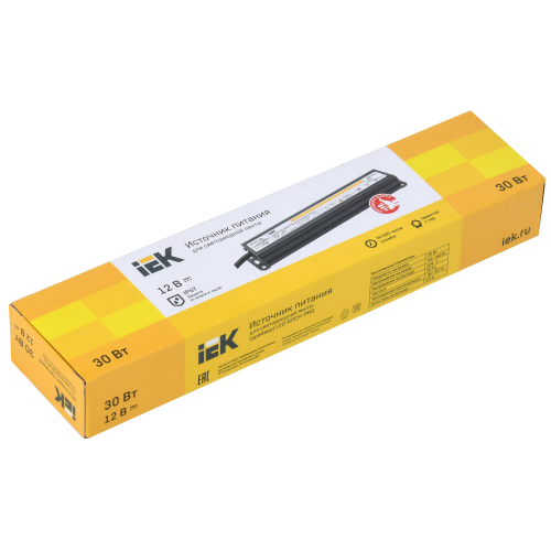 Драйвер LED ИПСН-PRO 30Вт 12В блок-шнуры IP67 IEK Драйвер LED ИПСН-PRO 30Вт 12В блок-шнуры IP67 IEK