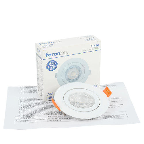 Светодиодный светильник Feron.ONE AL540 встраиваемый 7W 4000K белый 