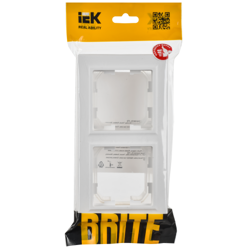 BRITE Рамка 2-местная IP44 РУ-2-БрАБ-44 арктический белый IEK