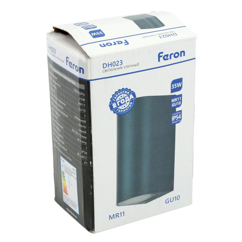 Светильник садово-парковый Feron DH023,на стену, GU10 MR11 230V, серый Светильник садово-парковый Feron DH023,на стену, GU10 MR11 230V, серый