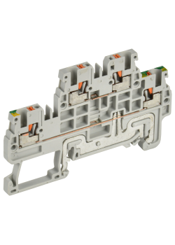 ARMAFIX Клемма пружин. Push-in CP-ML-PEN 2 ур. земля-низ 1,5мм2 серая IEK