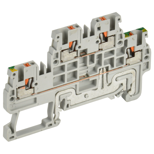 ARMAFIX Клемма пружин. Push-in CP-ML-PEN 2 ур. земля-низ 1,5мм2 серая IEK