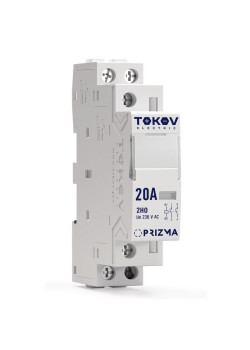 Контактор модульный 18мм 20А 230В АС 2НО PRIZMA TOKOV ELECTRIC TKE-PZ-MC-1-20-230-20