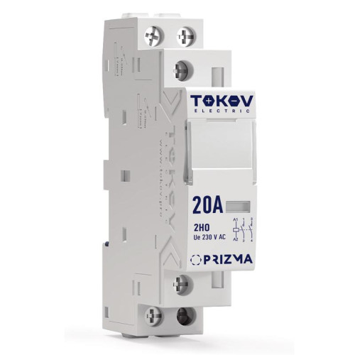 Контактор модульный 18мм 20А 230В АС 2НО PRIZMA TOKOV ELECTRIC TKE-PZ-MC-1-20-230-20