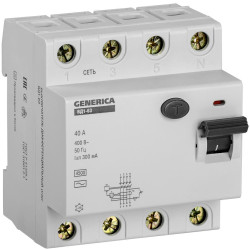 УЗО/ УЗО ВД1-63 4Р 40А 300мА GENERIC