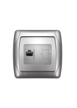 Розетка компьютерная 1-м СП Маргарита RJ45 серебр. UNIVersal М0035-S