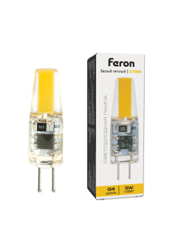 Лампа светодиодная Feron LB-423 G4 3W 230V 2700K