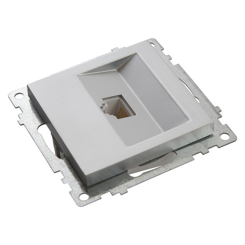 Розетка компьютерная 1-местная RJ-45 (механизм), STEKKER GLS00-7107-03, серия Катрин, серебро Розетка компьютерная 1-местная RJ-45 (механизм), STEKKER GLS00-7107-03, серия Катрин, серебро