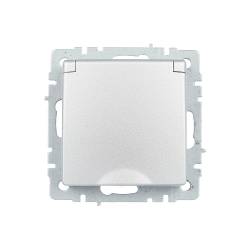 BRITE Розетка 1-местная с заземлением с защитными шторками и крышкой 16А IP44 РСбш10-3-44-БрА алюминий IEK BRITE Розетка 1-местная с заземлением с защитными шторками и крышкой 16А IP44 РСбш10-3-44-БрА алюминий IEK