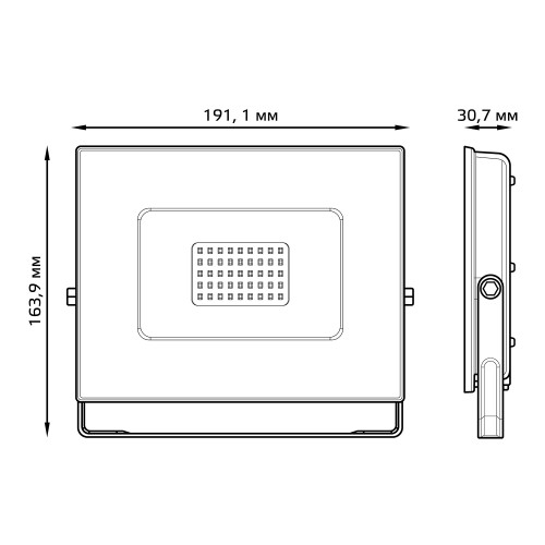 Прожектор светодиодный ДО 70 Вт 6300 Лм 6500К AC 220В IP65 140х208х30 мм Elementary G2