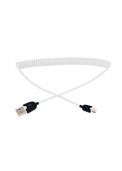 Кабель USB универсальный microUSB шнур витой 1м бел. Rexant 18-4301