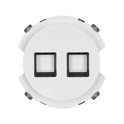 Розетка телефонная RJ11 + компьютерная RJ45 белая, 