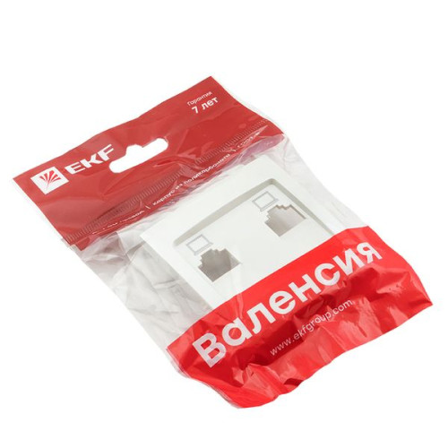 Валенсия лиц. панель розетки RJ-45 2-местная жемчуг EKF Валенсия лиц. панель розетки RJ-45 2-местная жемчуг EKF