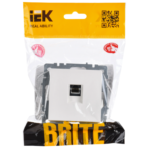 BRITE Розетка компьютерная RJ45 кат.6 РК11-БрЖ жемчуг IEK BRITE Розетка компьютерная RJ45 кат.6 РК11-БрЖ жемчуг IEK